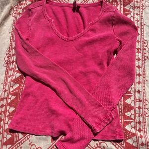 Women's Pink Long Sleeve Top